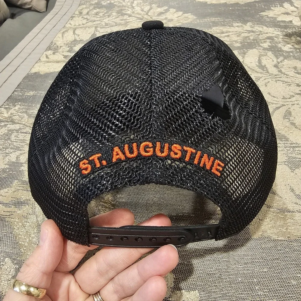 Snapback Black Biker Hat Adamec Cycles Trucker Hat Harley Davidson